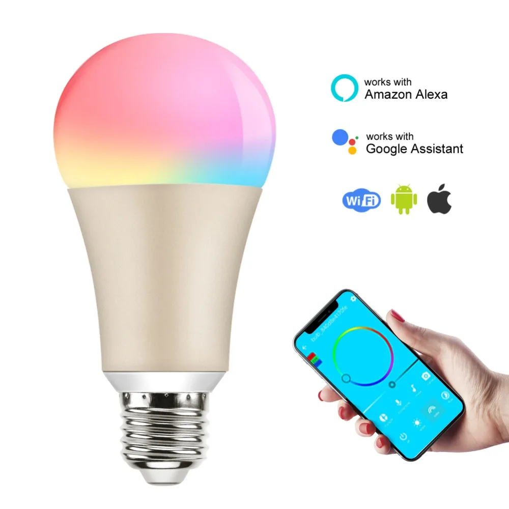 

Vintagelll 7W G65 RGBW WiFi Smart Bulb Control Ampoule Connecter Alexa Et Google APP