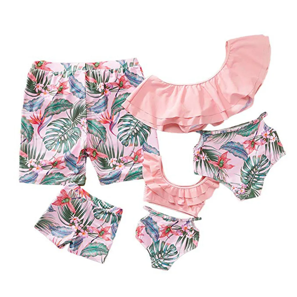 

Children's printed swimming trunks beach trousers quick-drying pants parents and children's girl's style New fashion 2019 A3042
