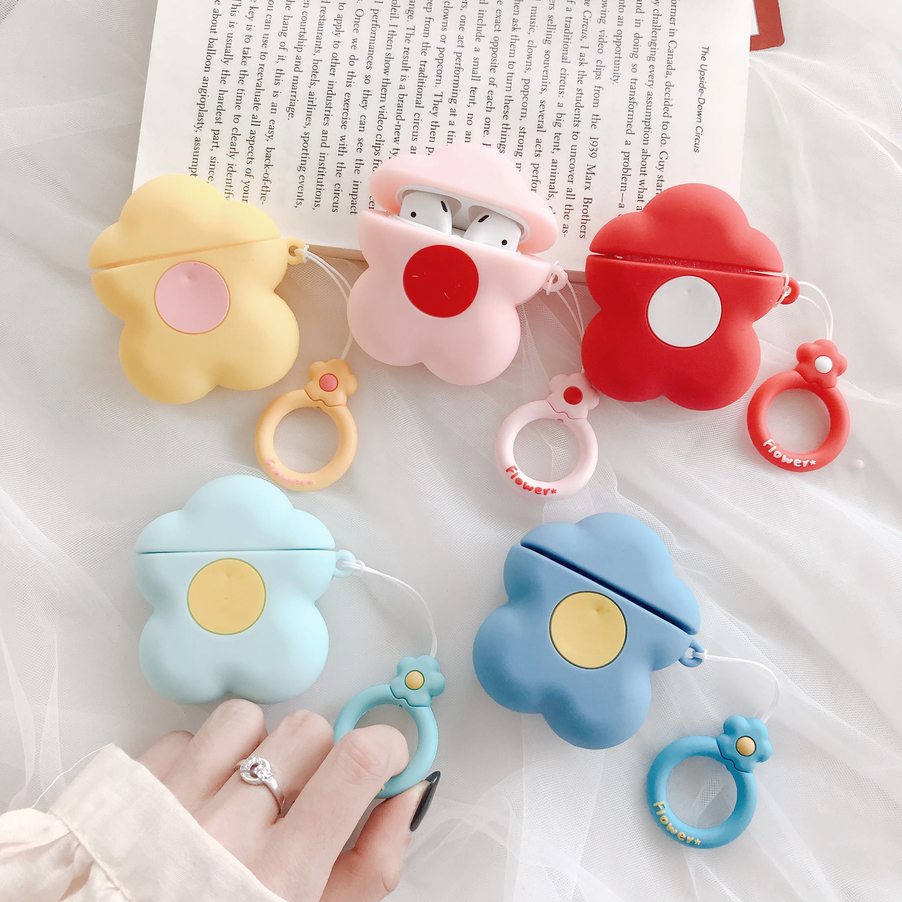 

Cartoon Flower case for Airpods case protection Cover Airpods Wireless Bluetooth Headset Colorful Headphone Case Lovely case