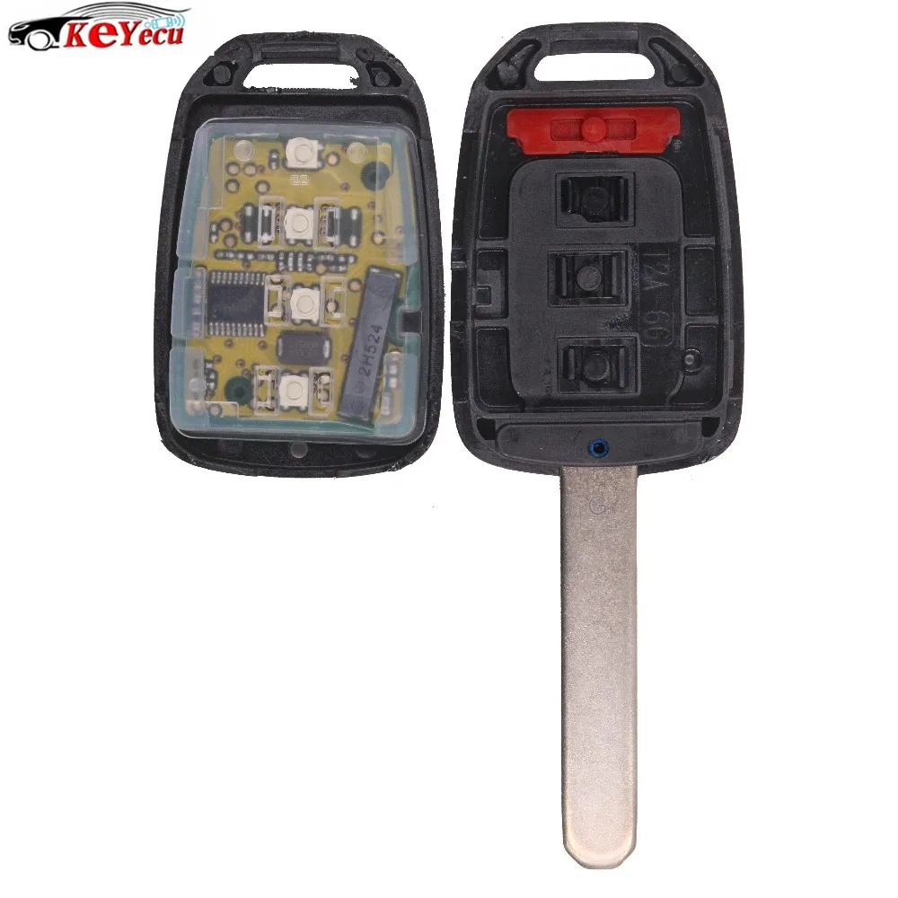 KEYECU 3+ 1 кнопка дистанционного ключа автомобиля 313,8 МГц ID47 чип для Honda Accord LX/Sport 2013- Civic- FCC ID: MLBHLIK6-1T