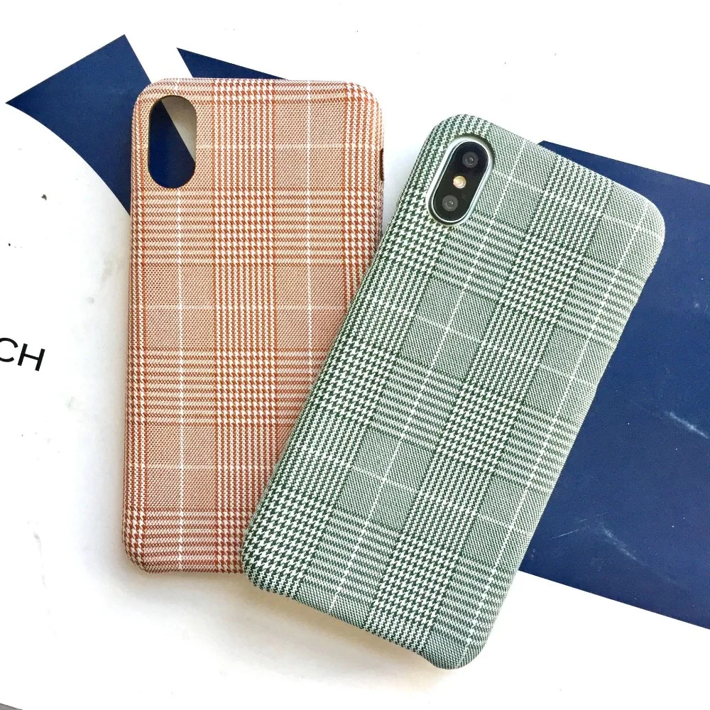 Британский колледж Европейский Стиль чехол для iPhone XS 10S Max XR 7 8 Plus клетчатая ткань