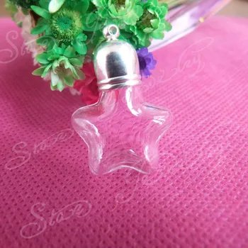 

20x20mm star shape glass vial bottle with meteal cap ( need glue)--20pcs/lot