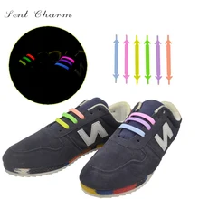 SENTCHARM эластичные светящиеся ленивые шнурки без галстука силиконовые шнурки для обуви для альпинизма беговые кроссовки Новинка подходят ремешок в подарок