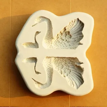

2 3d swan fondant molds cake decorating silicone mold for baking