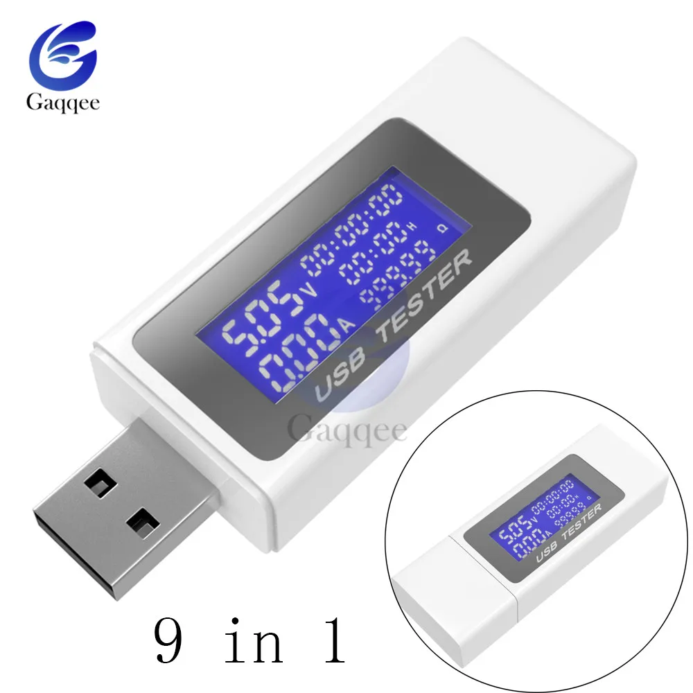 9 в 1 QC2.0 QC3.0 DC USB тестер Ток Напряжение метр синхронизации вольтметр цифровой амперметр мониторы мощность индикатор зарядное устройство 4-30 в