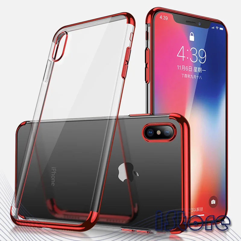 

TPU plating transparent soft rubber phone case for Apple7 iPhone8Plus iPhoneX Xr iPhone Xs MAX