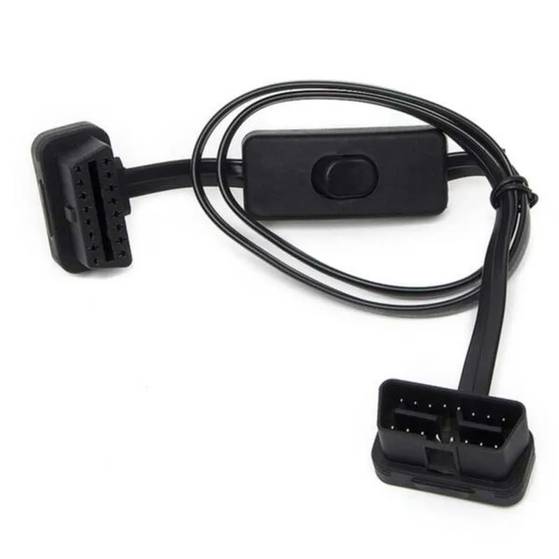 OBD2 инструмент Плоский + тонкий как лапша 60 см OBD 2 OBDII 16Pin мужского и женского пола