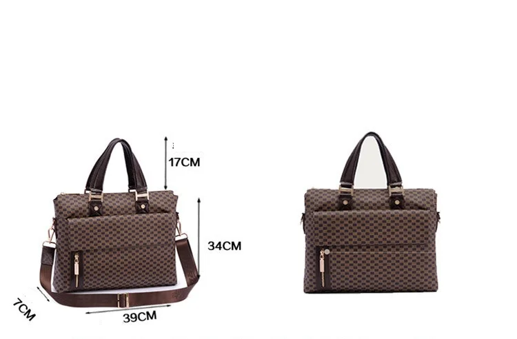 Mens Leather Bag Crossbody Tote Handbag Shoulder Bags Casual Handbags Zipper Brown High Quality18