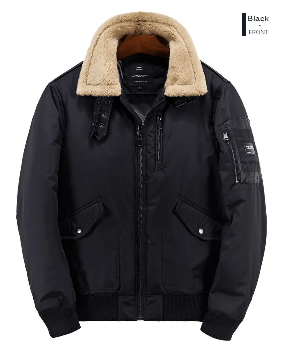 HTLB Winter Cotton Padded Jacket Parkas Men Brand Autumn Windproof Thick Fleece Warm Bio Down Parka For Men Short Coat