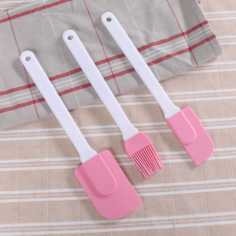  Baking Tool Scraper Three-piece Cake Cream Scraper Silica Gel Brush dough cutter spatule silicone p
