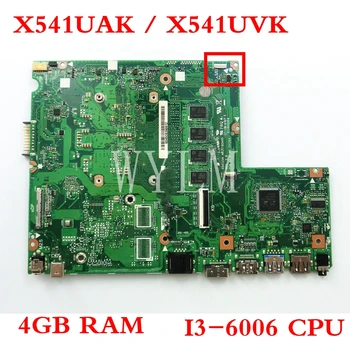 

X541UAK 4GB memory With i3-6006CPU mainboard REV2.0 For ASUS X541UVK X541UA laptop motherboard Tested Working free shipping