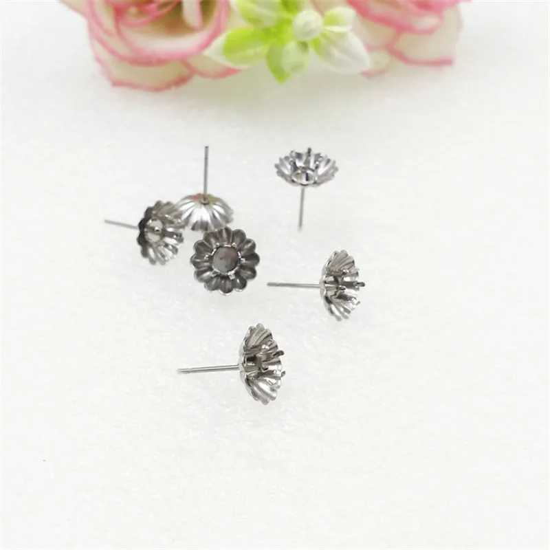 

100pcs 316L STAINLESS STEEL Creative Flower Shaped Ear DIY Jewelry Earrings Finding