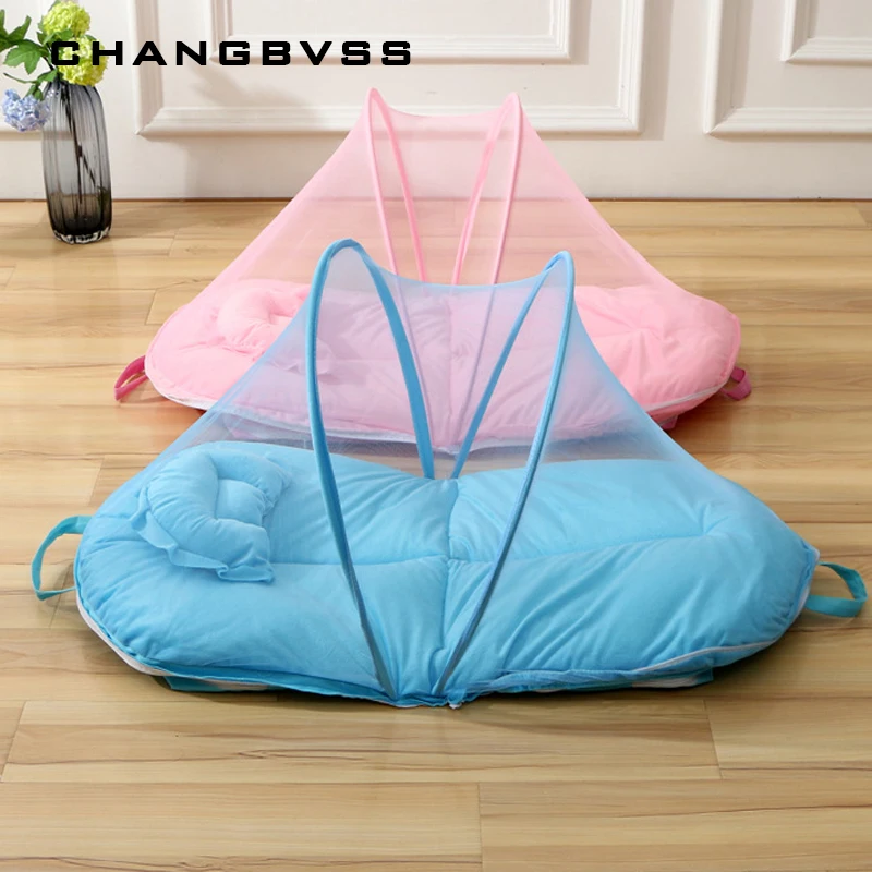 

Travel Portable Baby Mosquito Net Tent Infant Cushion Mattress +Pillow Folding Baby Bed Canopy Baby Crib Netting tenda infantil