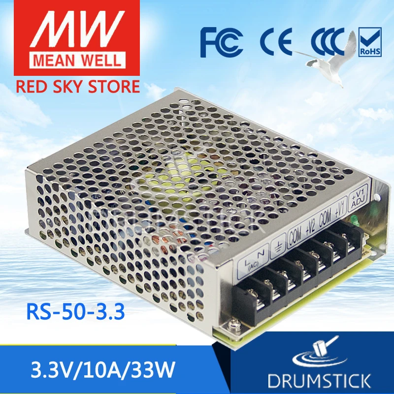 Meanwell RS-50-3.3 3 В 10А meanwell RS-50 33 Вт Один выход импульсный источник питания |