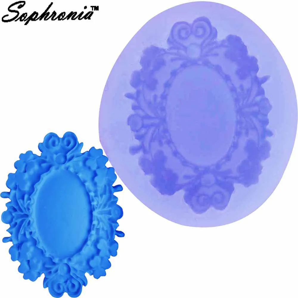 10PCS/SET Mirror Frame Shaped 3D Silicone Mold Fondant Chocolate Candy Clay Jelly Molds Cake Decorating Tools m813 | Дом и сад