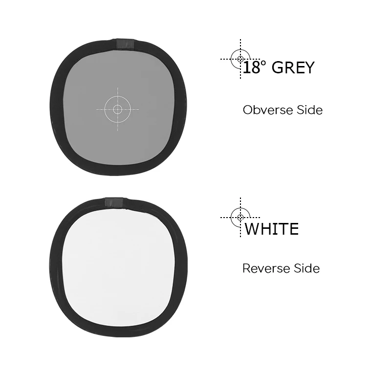 30cm Portable Foldable Gray Card White Balance 18% Gray Reference Reflector Double Face Focusing Board with Carry Bag (5)