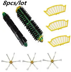 8 шт./лот боковая щетка + фильтр комплект Замена для IROBOT Roomba 500 527 528 530 532 535 540 555 560 562 570 572 580 581 590