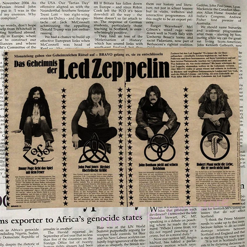 Led Zeppelin рок-музыка постеры для украшения дома винтажные стильные настенные наклейки Abooly бренд/6027