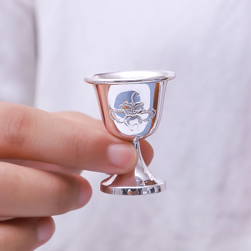 

Sterling silver white wine glass handmade silver cup household wine glass goblet silver wine set silverware set wedding toast