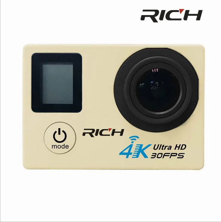 Экшн камера RICH V903D 4K/30FPS 2 7 K двойной ЖК дисплей 16 МП Wi Fi Спортивная 30 м