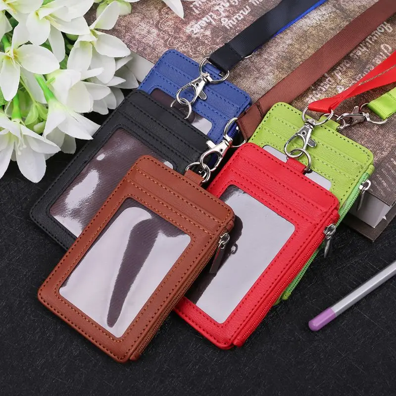 Wallet Card Holder Card Holder Credit Card Holder Card Wallet Id Card Holder Id Card Case Business Card Holder Fashion Men Women Adults Kids Leather ID Badge Bus Cards Holder Small Casual Lanyard Credit Card Case Business Organizer Bag