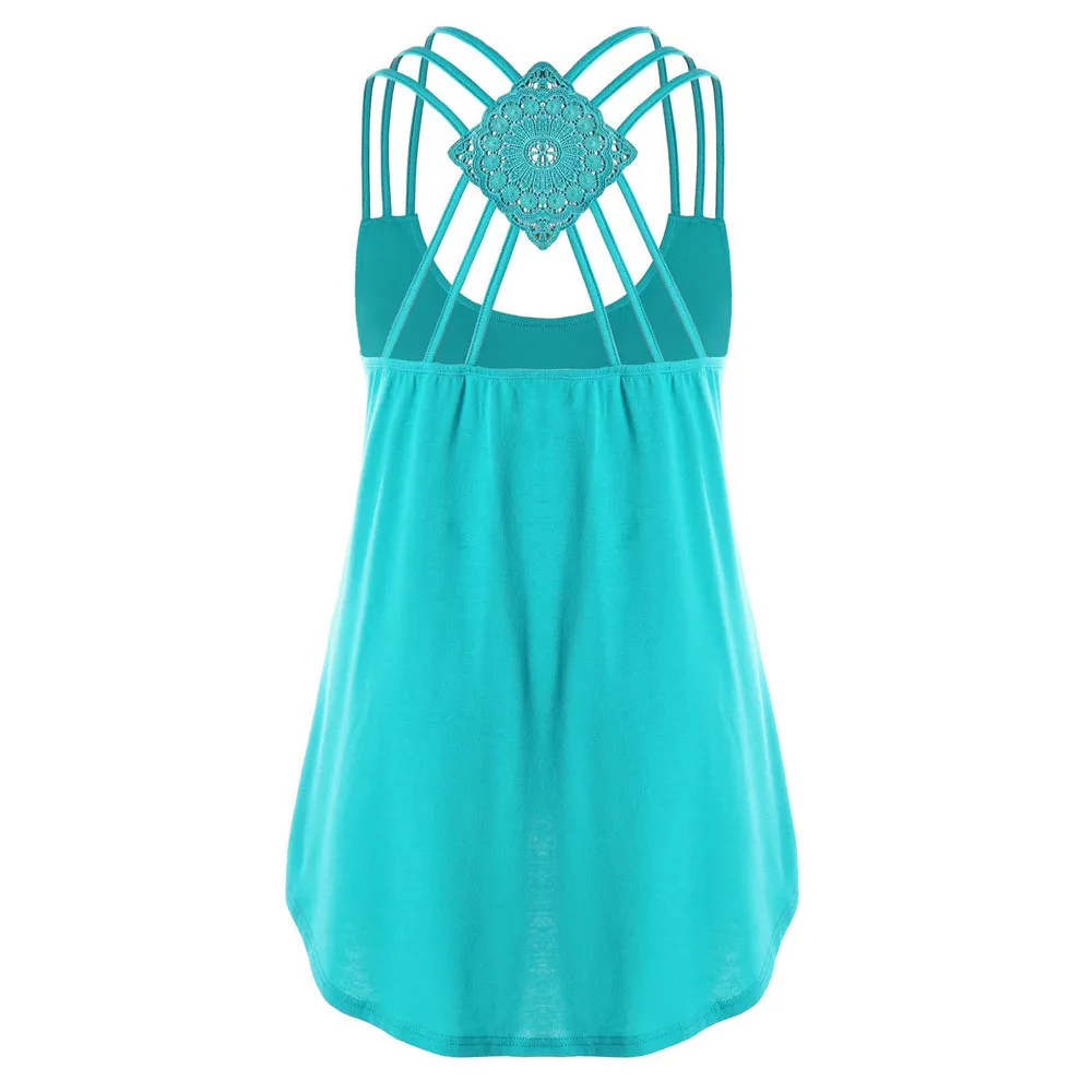 

Ladies' Bandages Sleeveless Vest Top High Low Tank Top Notes Strappy Tank Tops