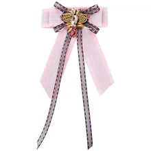 Новая Милая прикольная крутая бисерная Хрустальная лента с пчелами, галстуки из ткани, кружевная нарядная Бабочка для женщин, Свадебная вечеринка, воротник, галстук