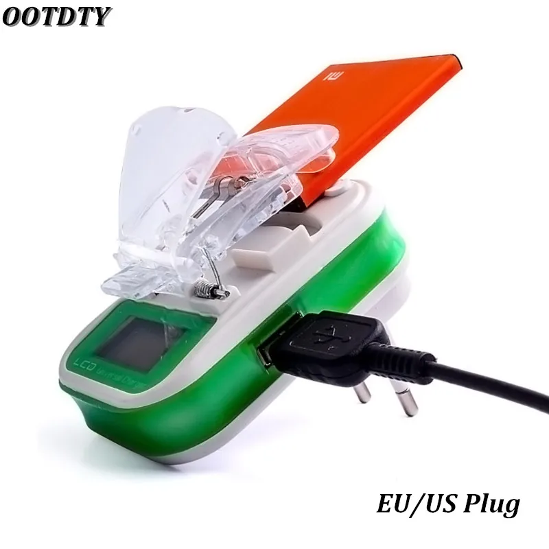 USB Universal Battery Charger LCD Indicator Screen EU/US Plug For Cell Phones USB Charger Samsung Battery Charger + Tracking