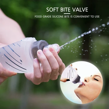 

450ml / 500ml Reusable Outdoor Water Drinking Bottle Soft Folding Flask BPA Free Water Bladder Kettle for Running Hiking Camping
