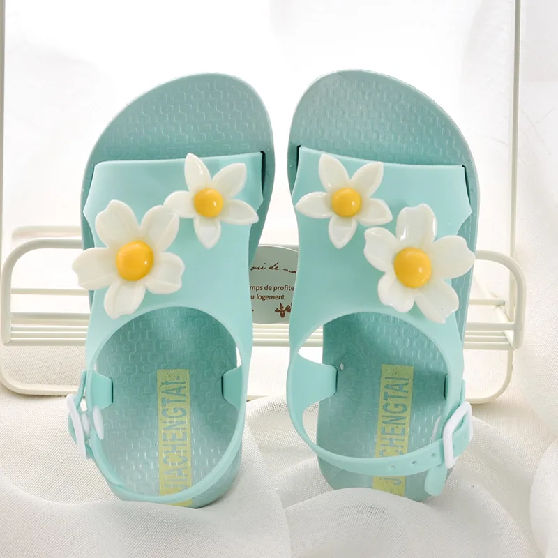 New Mini Flowers Children Shoes Jelly Shoes Soft Girls Sandals Princess ...