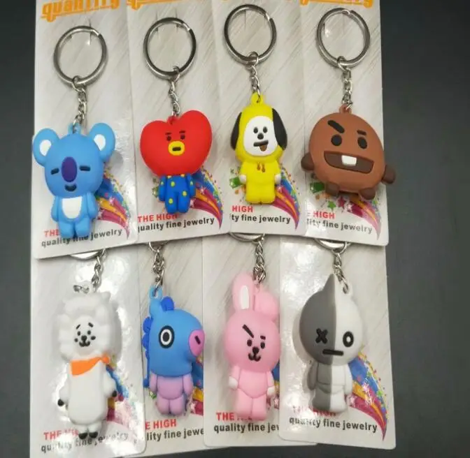 Бесплатная доставка 1 комплект 8 шт мультфильм популярный BTS BT21 смешанный 3D