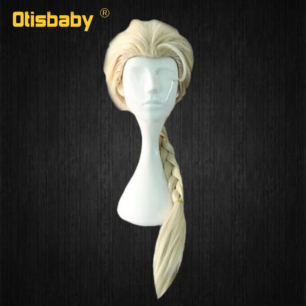 Elsa Wig Костюм Снежной Королевы для девочек на Хеллоуин; детское платье принцессы Эльзы; костюм Эльзы для рождественской вечеринки; платье Эльзы с длинным шлейфом - Цвет: Elsa Wig