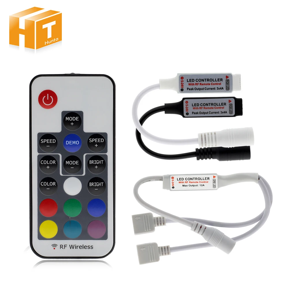 Светодиодный RGB контроллер черный/белый/двойной 12 в пост. Тока 17key RF беспроводной