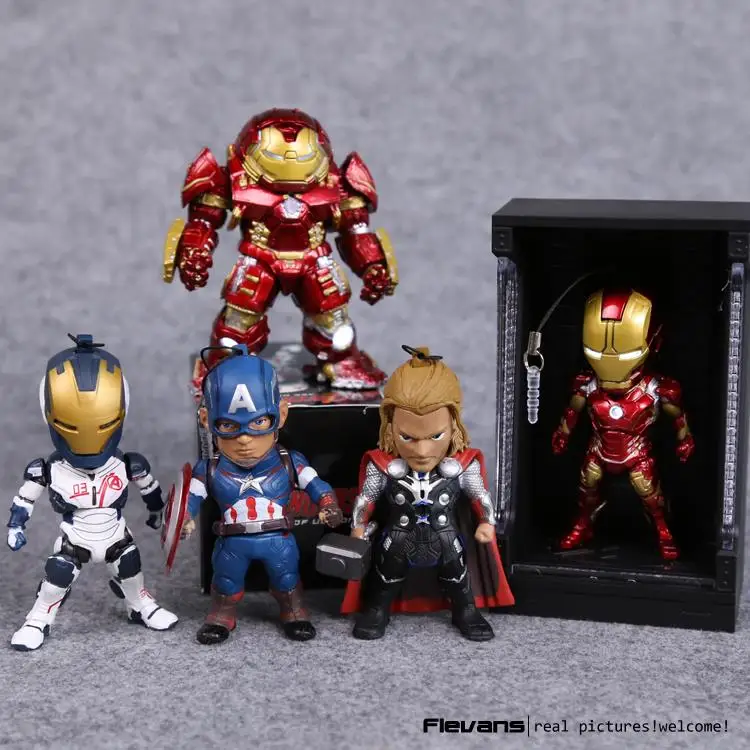 

Avengers 2 Age of Ultron Iron Man Hulkbuster Thor Captain America PVC Action Figures with LED Light Gift Box 5pcs/set