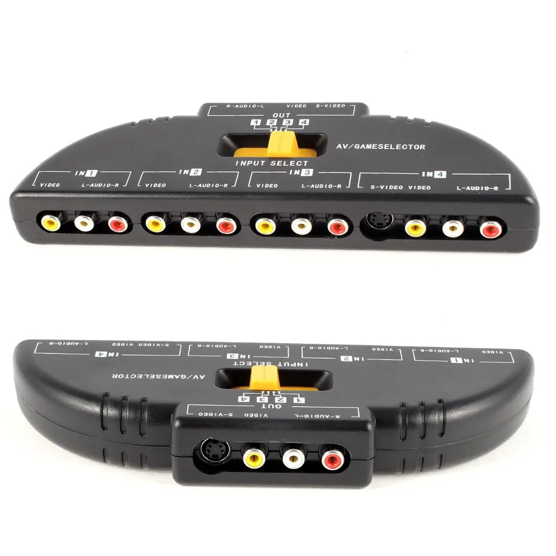 

4-Way Audio Video AV RCA Switch Game Selector Box Splitter Black