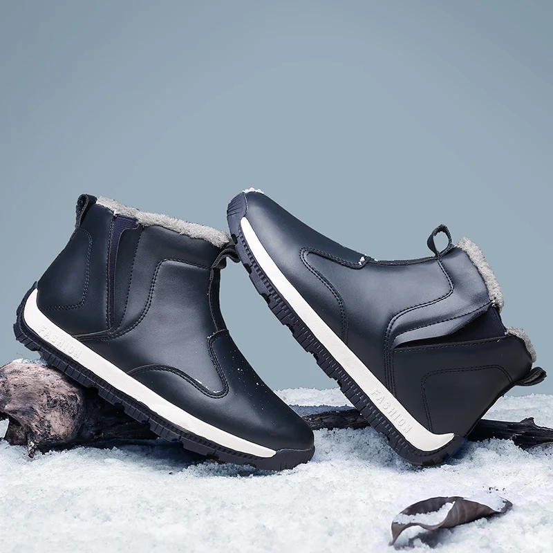 ZUNYU/ г. Новая зимняя защитная обувь, большой размер 39-48 плюшевые теплые зимние мужские Нескользящие ботинки высококачественные мужские зимние ботинки