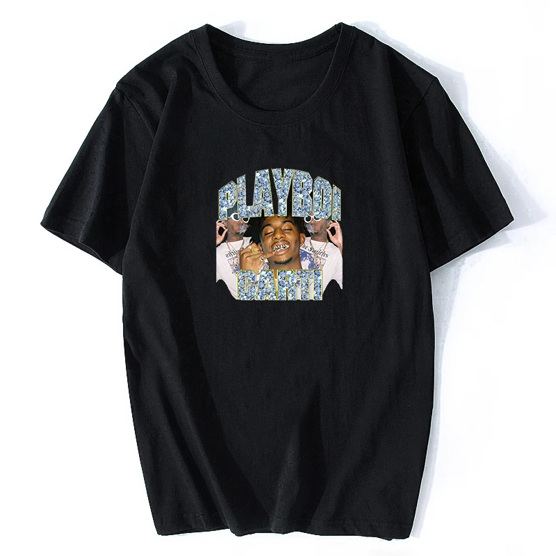 

Playboi Carti Vintage Hip-Hop T-Shirt Men Print Short Sleeve Cotton T Shirts Summer Casual Music Tee Shirt Aesthetic Clothes