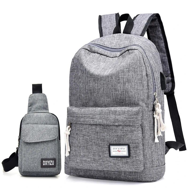 2017 New Canvas Men USB Handbag Cool High School Bags for Teenage Book