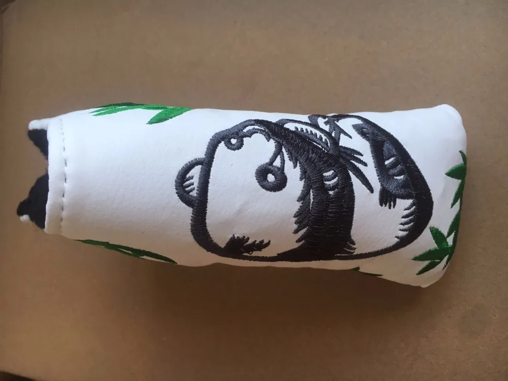 Panda Embroidery Golf Putter Headcover Animal Embroidery Blade Covers Chinese Style Golf Clubs Protector4