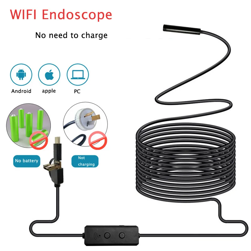 

Wireless Endoscope tool Compatible iPhone Android USB type, 8mm sprocket cam Borescope Inspection pour engine Snake Camera 029