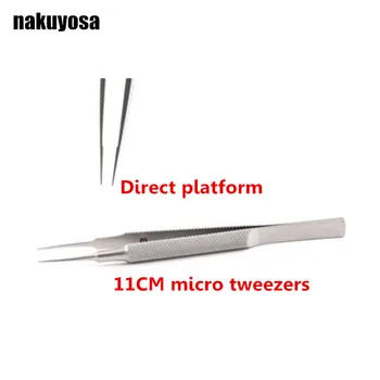 

stainless microsurgical ophthalmology instruments 11cm microscopic tweezers Direct platform tweezers forceps experimental tool