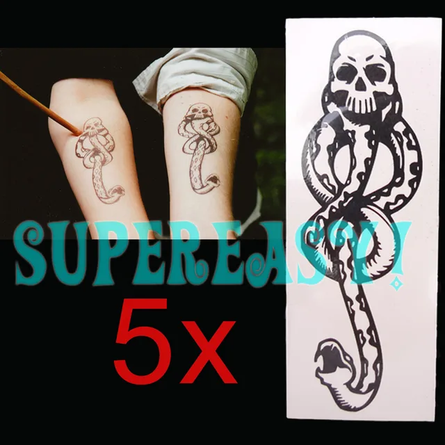 5x Harry Potter Mangemorts Marque Sombre Jouets pour Tatouages Cosplay Jeu Accessoires Soirée Dansante Accessoires Maquillage