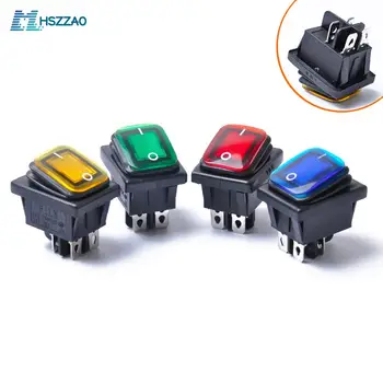 

12V 4Pcs 4PIN Waterproof Rocker Switch with Lamp Light Dpst DPST for Automobiles and Devices Equipped with DC Power Source Boat