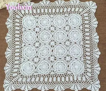 

HOT Cotton DIY Crochet flower Table cloth towel mantel rectangular tea lace Tablecloth Cover Nappe Christmas home wedding decor