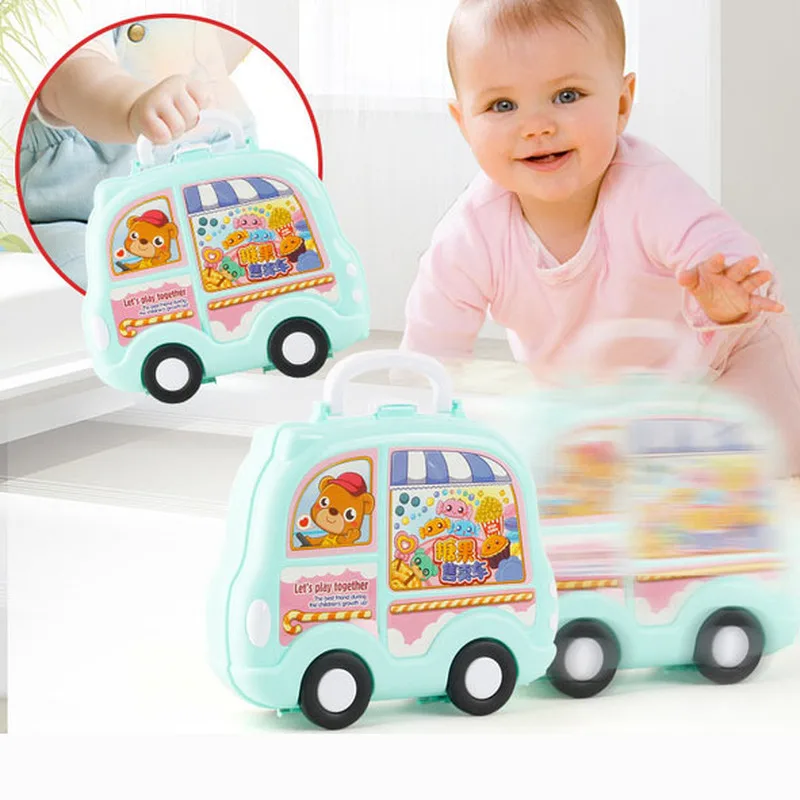 

New Models Portable Medical Equipment Cosmetic Case Kitchen House Toy Puzzle Tableware Portable Suitcase Toy Cart