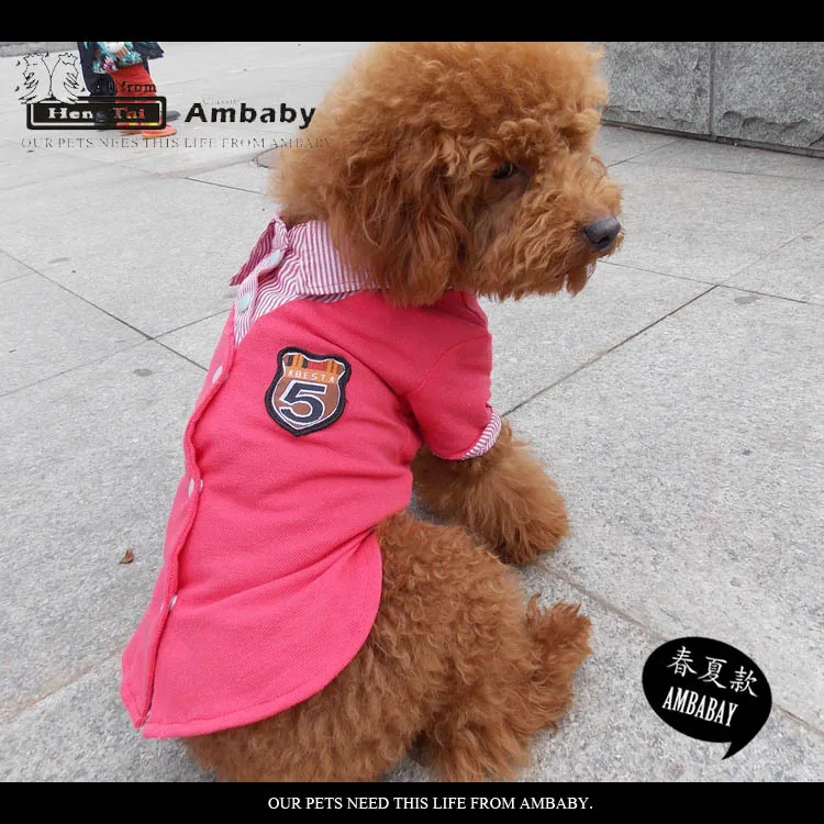 Clearance Cheap dog clothing for small dogs Dog preppy style shirt Free