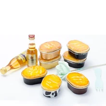 10 шт одноразовый алюминий выпечки чашки многоцветные Creme брюле десерт овальное Фигурное пирожное-Корзиночка чашки с крышками Торт Инструменты для яиц