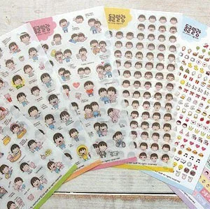 

6sheets/lot Korea Cute Children series DIY Multifunction PVC sticker set/ note deco label