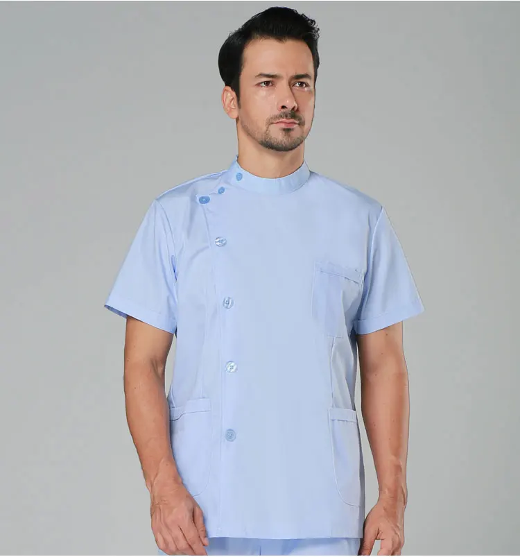 Горячая Распродажа больницы равномерной конструкции медицинская рабочая одежда Больница Доктора человек белый и синий с коротким рукавом