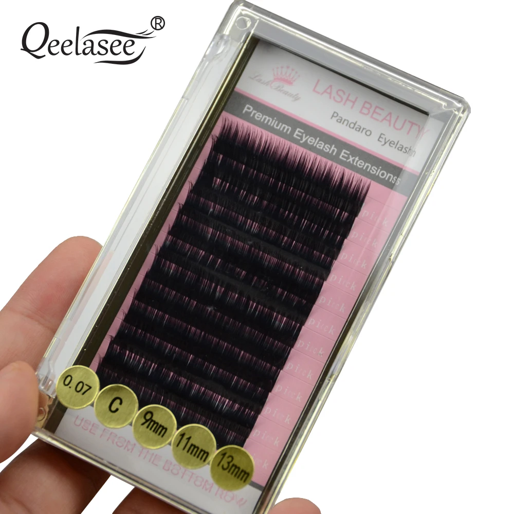 Qeelasee Camellia ресницы Pandora 3D 6D 0 03/0 05/0 07 объем наращивания ресниц смешанная длина в